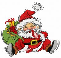 Santa near chimney 2 embroidery design