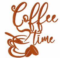 Coffee time free embroidery design