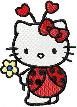Hello Kitty Ladybug Costume machine embroidery design