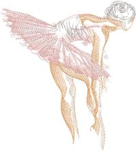 Ballerina warming up embroidery design