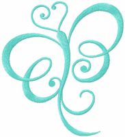 Swirl butterfly free embroidery design
