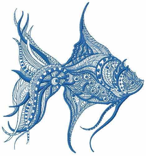 Mosaic fish 5 embroidery design