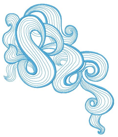 Sea waves machine embroidery design