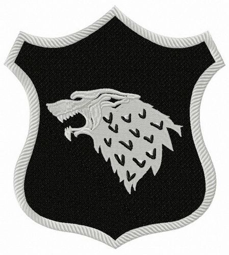 Stark shield from Game of Thrones machine embroidery design