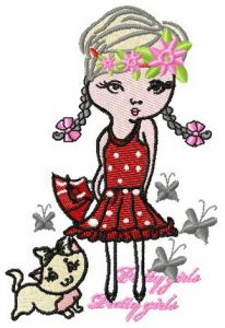 Pretty girls, friendly girls embroidery design