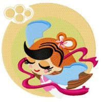 Sleeping girl embroidery design