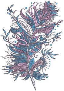 Firebird's feather embroidery design