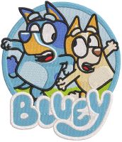 Badge Bluey and Bingo embroidery design