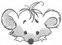Grey mouse muzzle free machine embroidery design