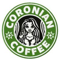 Coronian coffee embroidery design