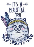 Indian cat 3 embroidery design