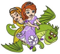 Sofia and dragon embroidery design