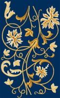 Flower border element embroidery design
