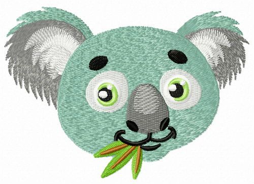Koala muzzle machine embroidery design