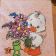 Embroidered duckling with flowers bouquet design