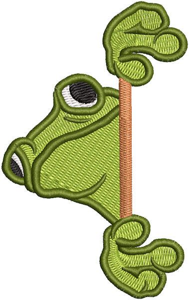 Peeking Frog free embroidery design