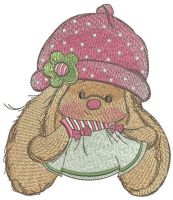 Bunny Mi in summer dress embroidery design