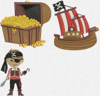 Pirate set embroidery design