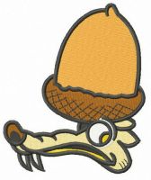 Scrat with acorn embroidery design
