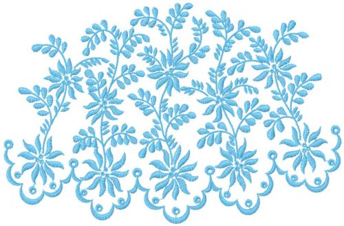 Blue decoration free embroidery design