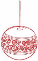 Red Christmas ball free embroidery design