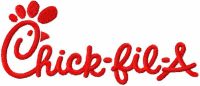 Chick fil a logo embroidery design