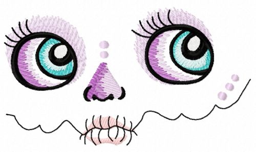 Girl with sewn mouth 3 machine embroidery design
