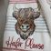Cotton towel with heifer please machine embroidery design