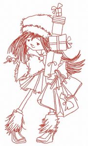 Christmas shopping 7 embroidery design