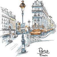 France Paris street embroidery design