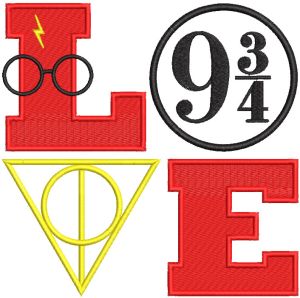Love Harry Potter embroidery design