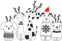 Christmas Reindeer Dogs embroidery design