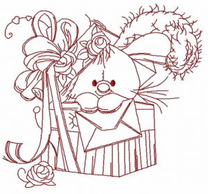 Bunny in the box 3 embroidery design