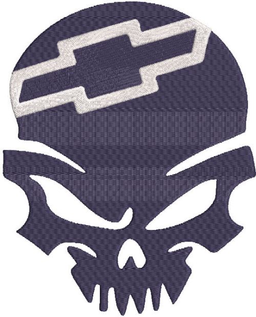 Chevrolet Logo Calavera Tuning Racing embroidery design