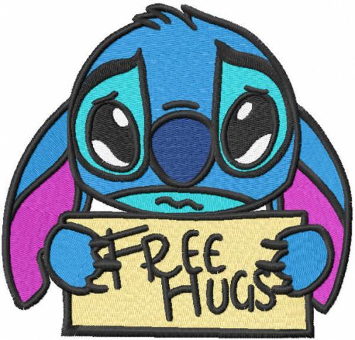 Stitch free hugs embroidery design