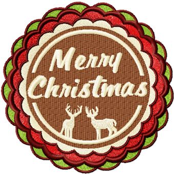 Merry Christmas machine embroidery design