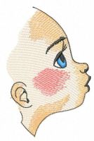 Girl's profile embroidery design