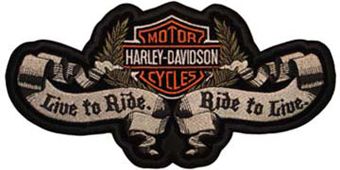 Harley Davidson live to ride logo machine embroidery design