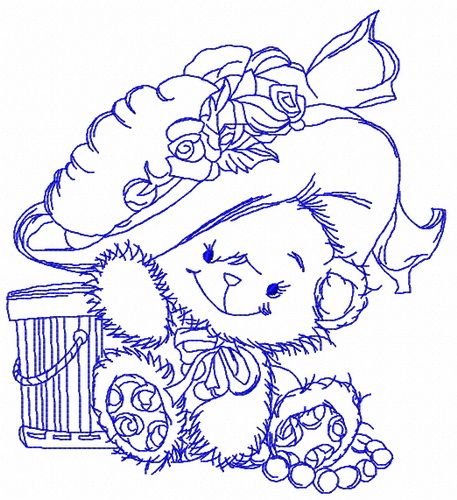Fashion teddy bear 5 machine embroidery design
