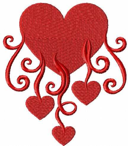 Heart with hearts embroidery design
