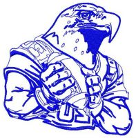 American football eagle 2 embroidery design