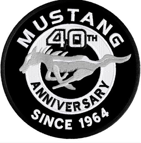 Mustang 2004 40th Anniversary logo machine embroidery design