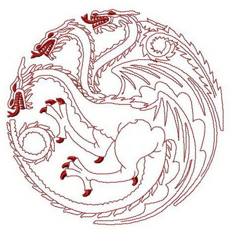 Game of Thrones Targaryen emblem machine embroidery design