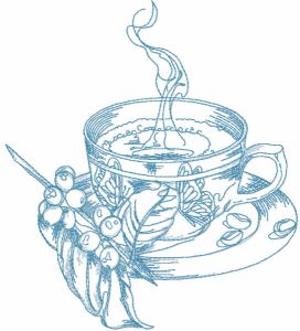 Cup of magical tea in the garden 