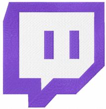 Twitch sign embroidery design