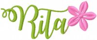 Motif de broderie gratuit avec le nom de Rita