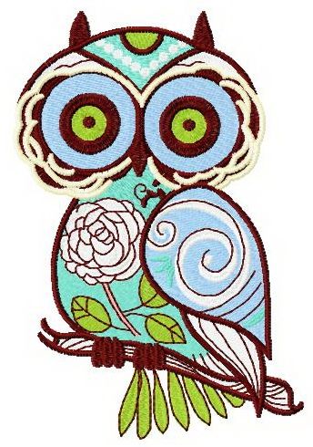 Summer owl 2 machine embroidery design