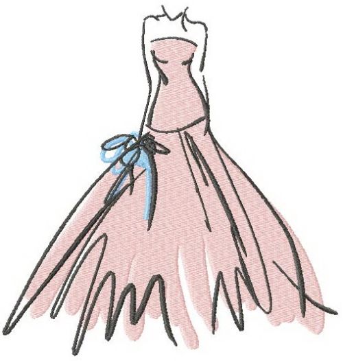 Wedding dress machine embroidery design