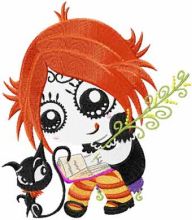 Ruby Gloom with Kitty embroidery design