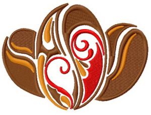 Coffee beans embroidery design